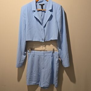 Forever 21 Sky Blue Blazer and Shorts Ensemble